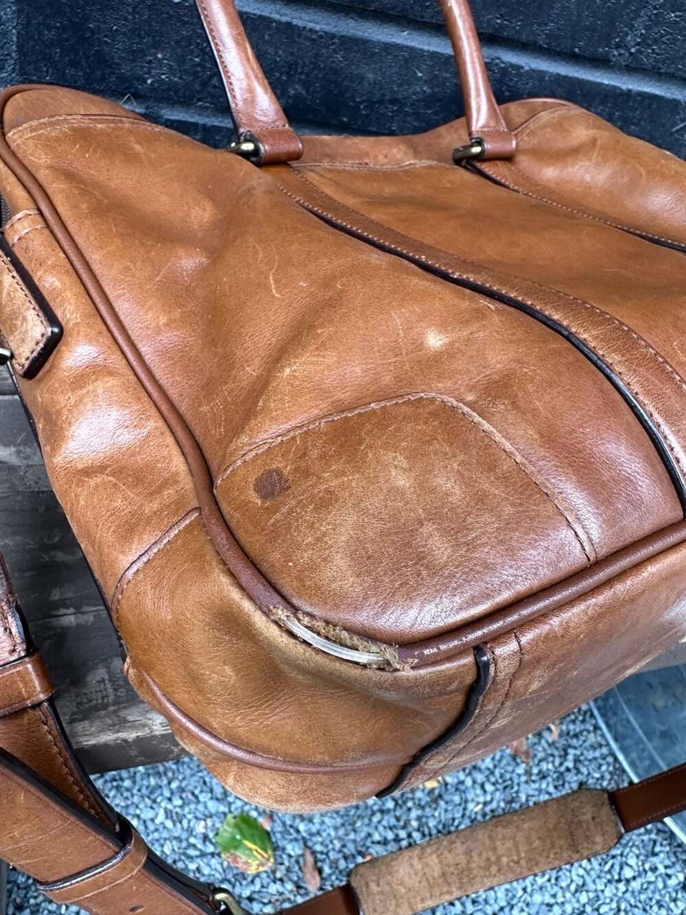 Coach Bleecker Leather Slim Briefcase Tan Laptop Bag - Picture 5 of 10